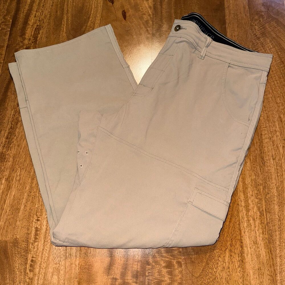 Prana Zion Convertible Pants Mens 40x32 Tan Hiking Outdoor Zip Off